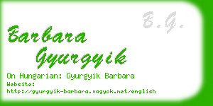 barbara gyurgyik business card